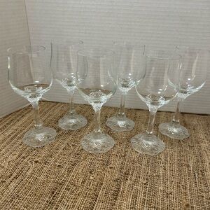 Rosenthal Set of 6 Classic Crystal Monbijou Glatt Red Wine Glasses Vintage